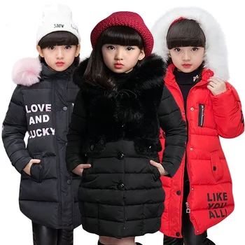 Copii Fete de îmbrăcăminte de Iarnă Haina de Blană de Moda pentru Copii jacheta cu gluga cald Haina jacheta jos fata de Îmbrăcăminte exterioară pentru Copii haina pentru fete