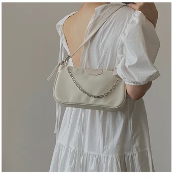 Femei de moda sac de mesager lanț bagheta de sex feminin mici geanta cross body nylon cu fermoar pe un umăr mic sac de drăguț tghuy67