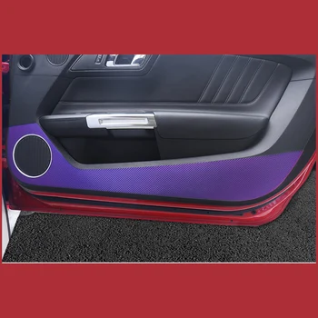 QHCP Portiera Laterală Anti-lovitură de Autocolant Fibra de Carbon Anti-murdar Ușă Folie Protectoare Pentru Ford Mustang 2016 2017 2018 2019 2020