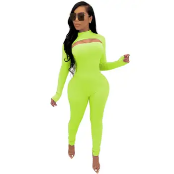 2 Bucată de Costume pentru Femei Sexy cu Maneci Lungi Cultură și Pantaloni Set pentru Femei Două Seturi de Piese Set de Potrivire Tinuta de Club Verde Neon Roz Seturi