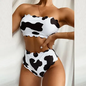 Femeie de moda sexy explozie element de tub de top vacă print bikini de costume de baie costum clasic de înaltă calitate nou купальник женский 50*