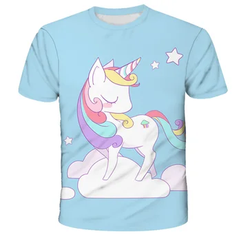 2020 Vara fierbinte de vânzare Unicorn Copii Băieți Fete tricou desene animate Haine copii, Băiat, Fată mâneci scurte poliester moda tricou
