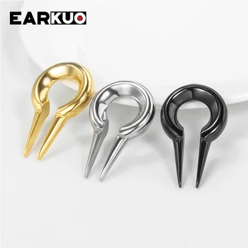 EARKUO Moda Stil Popular din Oțel Inoxidabil Rotunde Shell Inima Ureche Greutate Corp Bijuterii Cercel Piercing Gagues Brancarde 8mm
