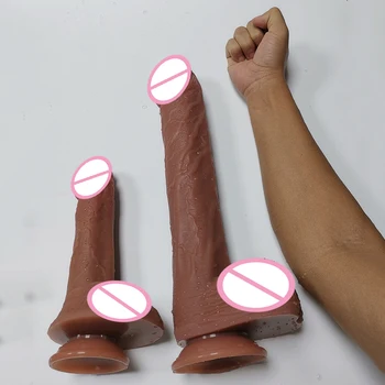 Silicon moale Super-Realiste Mare Dildo Flexibil de Mare Penisului Penis cu ventuza Adult Produse Jucarii Sexuale pentru Femei Masturbare
