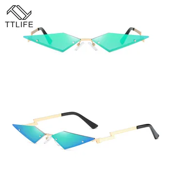 TTLIFE 2020 Ochi de Pisica ochelari de Soare Femei fără ramă Epocă Forma de Diamant Ochelari Oglinzi UV400 Ochelari de Adevărat Film de Lentile de Ochelari de Soare