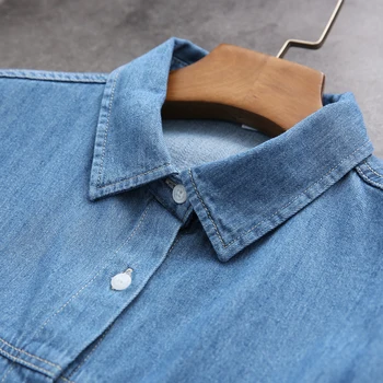 GOPLUS Femei Tricou Rândul său, în Jos Guler Denim Bluza Streetwear Albastru Topuri de Femei și Bluze Blusas Mujer De Moda 2021 Haut Femme