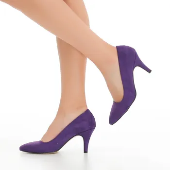 Mst-017 Violet piele de Căprioară 2020 femei pompe de moda pentru femei pantofi de petrecere nunta Super pătrat cu toc subliniat toe 34-42