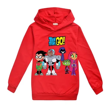 Nouă Băieți și Fete Desene animate Tricoul Teening Titans GO Copii Hanorace Haine cu Maneca Lunga Desene animate Sus Teuri Imbracaminte Copii