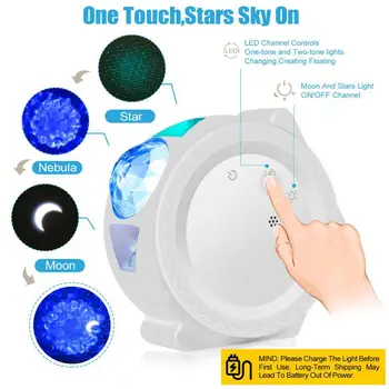LED Cerul Înstelat Proiector Lumina Lunii Nor Stea Bluetooth Lampa de Noapte 360 de Grade de Rotație de Proiecție 6 Culori Ocean Fluturând Lumini