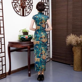 Chineză Tradițională Femeie Cheongsam Florale de Nunta Retro Femei Rochie de Mătase Satin Elegant Qipao Vintage Slim Rochii pentru Femei