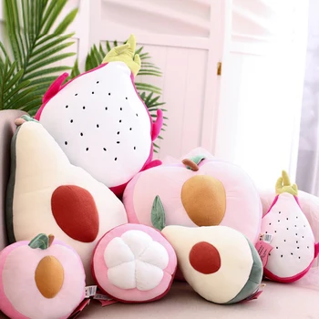Simulare Creatoare De Fructe De Pluș Jucărie Minunat Pitaya Mangosteen Avocado, Piersici Perna Drăguț Perne Copii Minunat Cadou