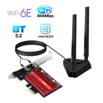 Fenvi Wifi 6E 3000Mbps Intel AX210 Bluetooth 5.2 PCIe Adaptor 802.11 ax AX200NGW Rețea Wifi Wlan Card Adaptor Wireless Desktop