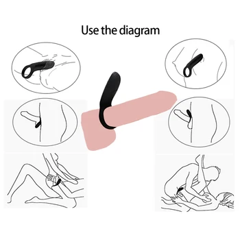 Masculi Penis Vibrator Inel Dubla Penetrare Penis Vibrator Cu 10 viteze Vibratoare punctul G Stimulator Clitoridian Jucarii Sexuale pentru Barbati