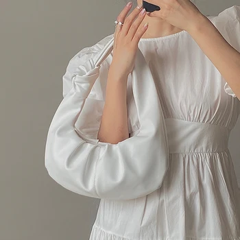 Elegant, Feminin Solid de culoare Nor sac 2020 Nou Moale de Calitate din Piele PU pentru Femei Geantă de mână de Designer Cutat Saci de Umăr geanta Subsuoară
