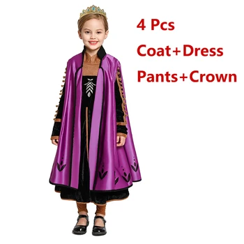 Elsa Anna 2 Fete Rochie De Printesa Carnaval De Halloween Cosplay Costum Regina Zăpadă Vestido Imbracaminte Copii De 2-12 Ani
