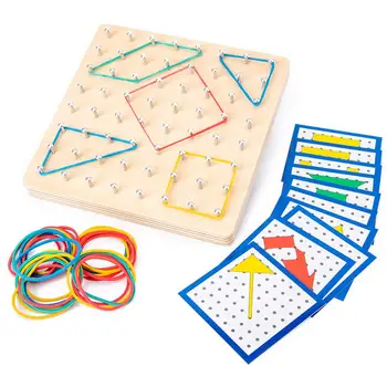 Jucărie pentru copii Montessori Creatie Grafica Cauciuc Tie Plăci de Unghii cu Carduri Educația Preșcolară Copiii Brinquedos Juguetes