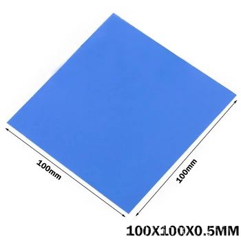 5pcs Gdstime 10cm 100mm x 100mm x 0,5 mm 0.05 cm Grosime Albastru Conductor Termic Pad Silicon