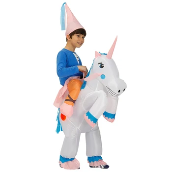 Unicorn Petrecere de Halloween, de Crăciun Cosplay Fata Rochie de Costume Gonflabile Copii Animale Rochie Fancy Cer Cal