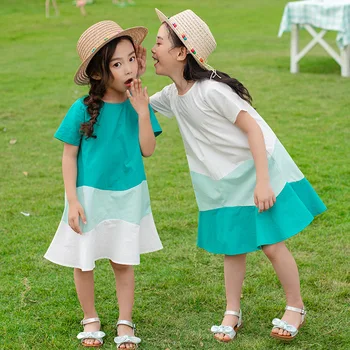 Fata Rochie De Vara Teen Bumbac Coreeană Fată Costum Verde Fără Mâneci Alb Rochie De Petrecere 4 5 6 7 8 9 10 11 12 13 14 15 Anul 2020