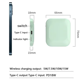 6000mAh Magnetic Wireless Power Bank comoara de Încărcare a Bateriei Pentru iphone Magsafe 12Pro Max mini-Încărcător Rapid Pentru Samsung xiaomi