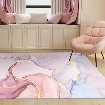Rezumat Acuarelă Roz Mare Covor pentru Living, Dormitor Modern Nordic Moale de Calitate Noptiera Zona Covor de Copil Play Mat Violet