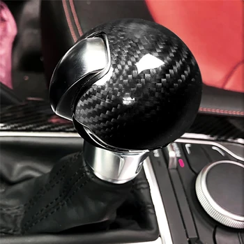 Pentru Audi A3 S3 2012-2018 Car Styling Interior Rundă De Schimbare A Vitezelor Cap Buton Capac Din Fibra De Carbon Autocolant