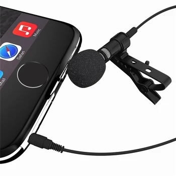 Clip-on Guler Cravată Telefon Mobil Microfonul de tip Lavaliera Microfon pentru iOS, Android Telefon Mobil Laptop Tableta de Înregistrare Pen Laptop Husă de PU