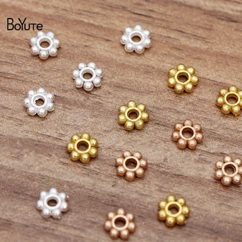 BoYuTe (1000 Buc/Lot) Aliaj de Metal 6MM Flori Vrac Margele DIY de Mână-a Făcut Constatările de Bijuterii Componente