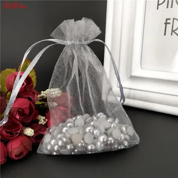 100buc organza sac sac de cadouri de nunta de decorare petrecere bijuterii ambalaje nunta strat de zahăr sac de cadouri 17x23cm 6Z