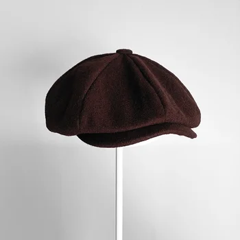 Noi Bereta Pălărie pentru Bărbați Octogonal Palarii Retro Capac de vânzător de ziare Toamna Iarna Femei în aer liber Universal Casual Caciulita de Lana Capace YM014
