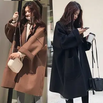 Primăvara și Toamna anului Nou Stil coreean Liber Palton Femei pe Mijlocul Lungimii plus Dimensiune Cocon Trenci ofițeresc