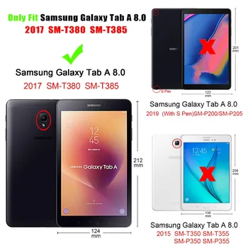Pentru Samsung Galaxy Tab a 8.0 T380 T385 2017 tableta caz Acoperire Grele 2in1 Hibrid Anti-knock Robust rezistent la Șocuri Funda+film+pen