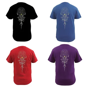 La Vegvisir T-shirt se Toarnă Avec Inscripția Rune Viking Rabe Raven Yggdrasil Weltesche Valhalla Rising Walhalla Vikingii Tricou