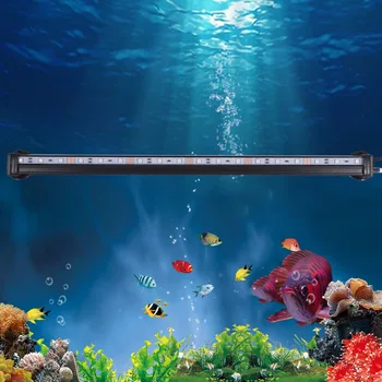 46CM 5050 RGB LED Acvariu Lumina Submersibile cu Bule de Aer Lampa Pentru Pește Auxiliară Cu Control de la Distanță rezistent la apa
