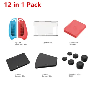 Protecție Pack pentru Nintendo Comutator NS NX Joy-pad Caz Mâner Suport Prindere Confort Crystal Shell Thumbstick Grip Capace Sloturi pentru Carduri