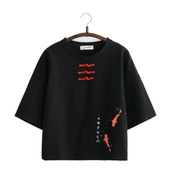 Merry Destul de Bumbac pentru Femei de Desene animate de Imprimare Negru/Alb T Shirt 2019 Jumătate Maneca O-Neck T Shirt Pentru Femeie Harajuku Style T Shirt