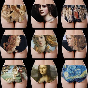 Retro pictura Chilotei Sexy Femei Set Chilotei sex Feminin Lenjerie Mid-Rise Matasoasa Doamnelor Boxeri Confort fără Sudură de Gheață din Mătase