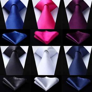 Mens Cravată Cravată Cravată Set Solid de Moda Legături pentru Om Batistă Partid Cadouri pentru Bărbați Accesorii Rochia de Mireasa en-Gros