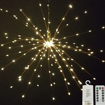 200LEDs foc de Artificii 3D LED String Star Decor Petrecere Noapte de Lumină Colorate Bombillas Retro Lampara Fiolă de Crăciun Decor Acasă