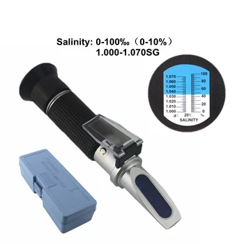 0~10% Salinitate Refractometru Sare Metru Optic Salometer 1.000-de 1,070 SG pentru Acvariu Apa de mare Salinitate Tester