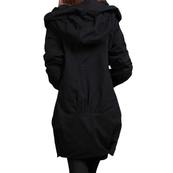 Plus dimensiune Jacheta palton Femei Adăuga Bumbac Vrac Lung Trenci haine pentru Femei coreene Casual Cardigan cu Gluga Gri Paltoane A217