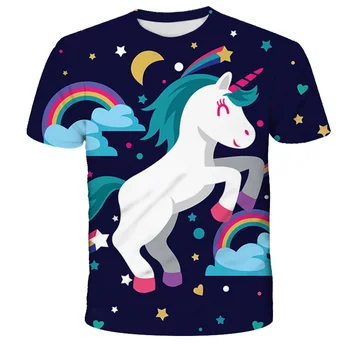 De Vară 2020 om Desene animate unicornul tricou 3D Imprimate Unisex Streetwear Haine de adult Amuzant Tricou O-Gât de înaltă calitate