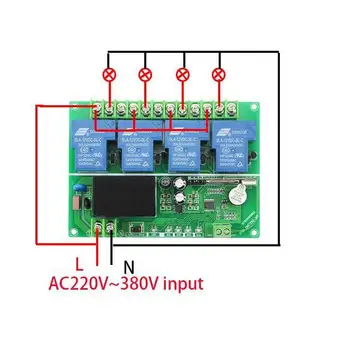 AC220V 250V 380V 30A 4CH RF fără Fir Control de la Distanță Sistemul transmițător receptor pentru aparate de ușă de garaj poarta