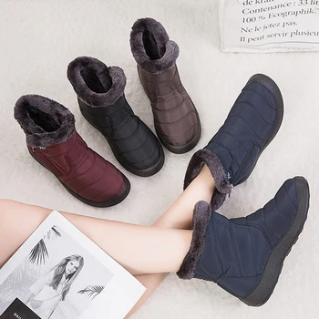 2020 moda pentru femei cizme groase de Iarna zapada ghete Exterior impermeabil anti-alunecare cizme de Iarna femei casual lumina glezna cizme
