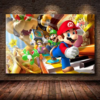 HD Tipărite Super Mario Art Postere si Printuri Panza Pictura Set de Poze de Perete pentru Camera de zi, Camera Copii Decorative de Imagine