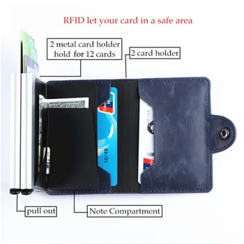 Bycobecy Portofel Inteligent Pop-Up Femeile Titularul Cardului de Credit de Înaltă Calitate RFID Blocare Card ID-ul Multifuncțional Caz 2019 Lux