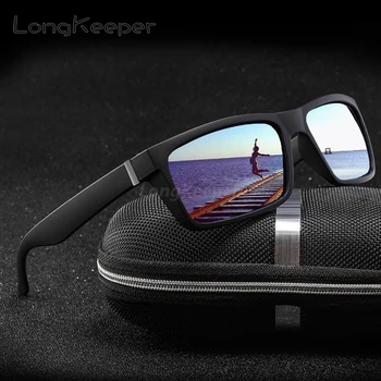 LongKeeper Pătrat Polarizat ochelari de Soare Barbati UV400 Oglindă Lentile de Ochelari de Soare pentru Femei Brand Design Sport de Conducere Ochelari oculos de sol