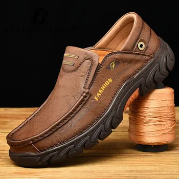 2021 Pantofi Barbati piele de Vacă din Piele Drumeții Casual Confortabile din Piele de Lux Barbati Mocasini Slip on Mocasini Cauciuc Moale de Conducere Pantofi