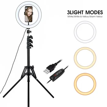 Aliaj Inel de Lumina cu Camera de Trepiede -10 inch 26cm Fotografice de Iluminat Selfie Foto Video Live de Lumină pentru iPhone profesi