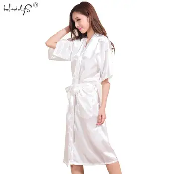 De lux Sleepwear Halat Femei Satin de Matase Kimono Halate Lenjerie Chemises Femei domnisoara de Onoare Haine Sexy Haine Lungi Cu Centura S-3XL